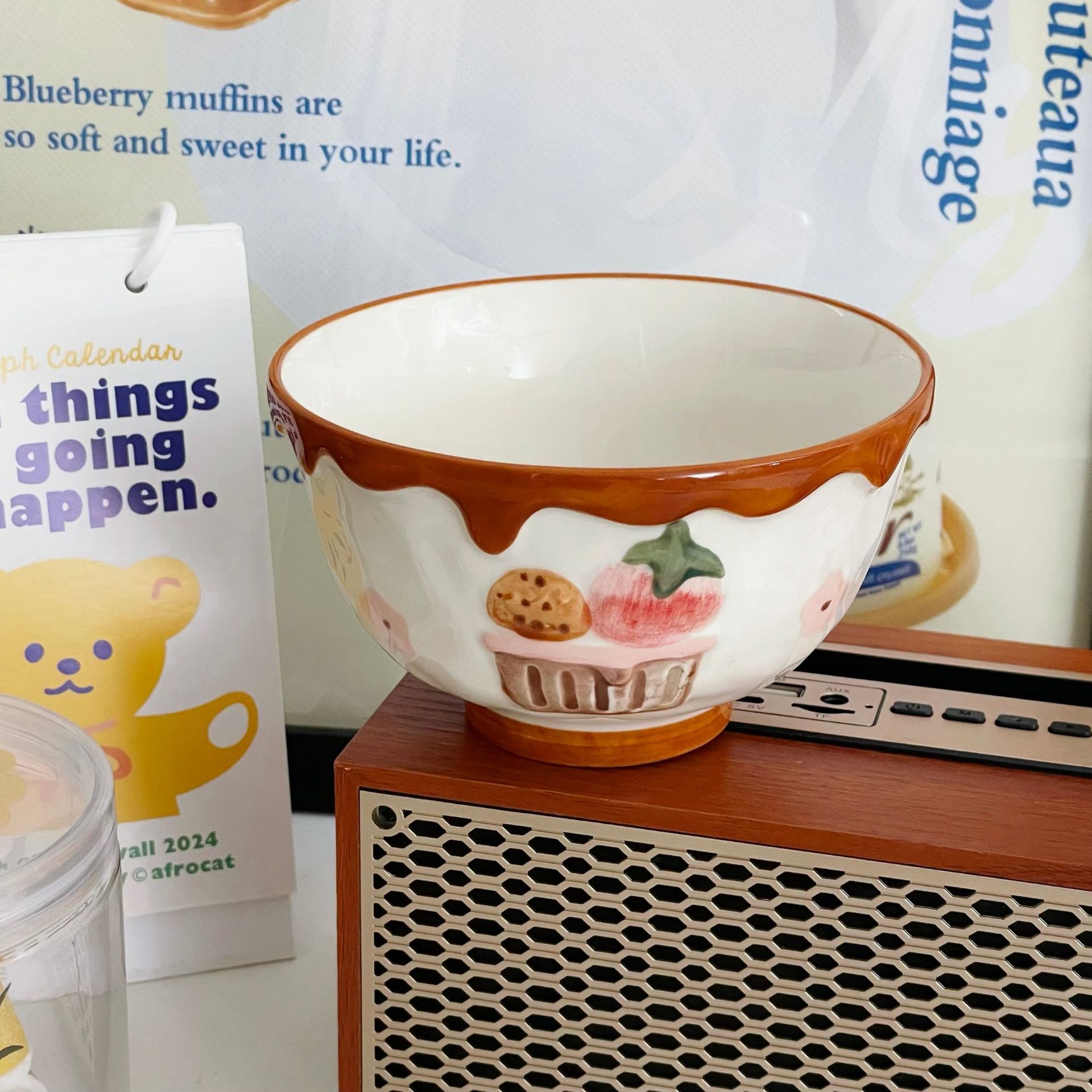 Haipai Strawberry Ceramic Salad Plate, Deep Soup Plate, Breakfast Plate, Dessert Plate