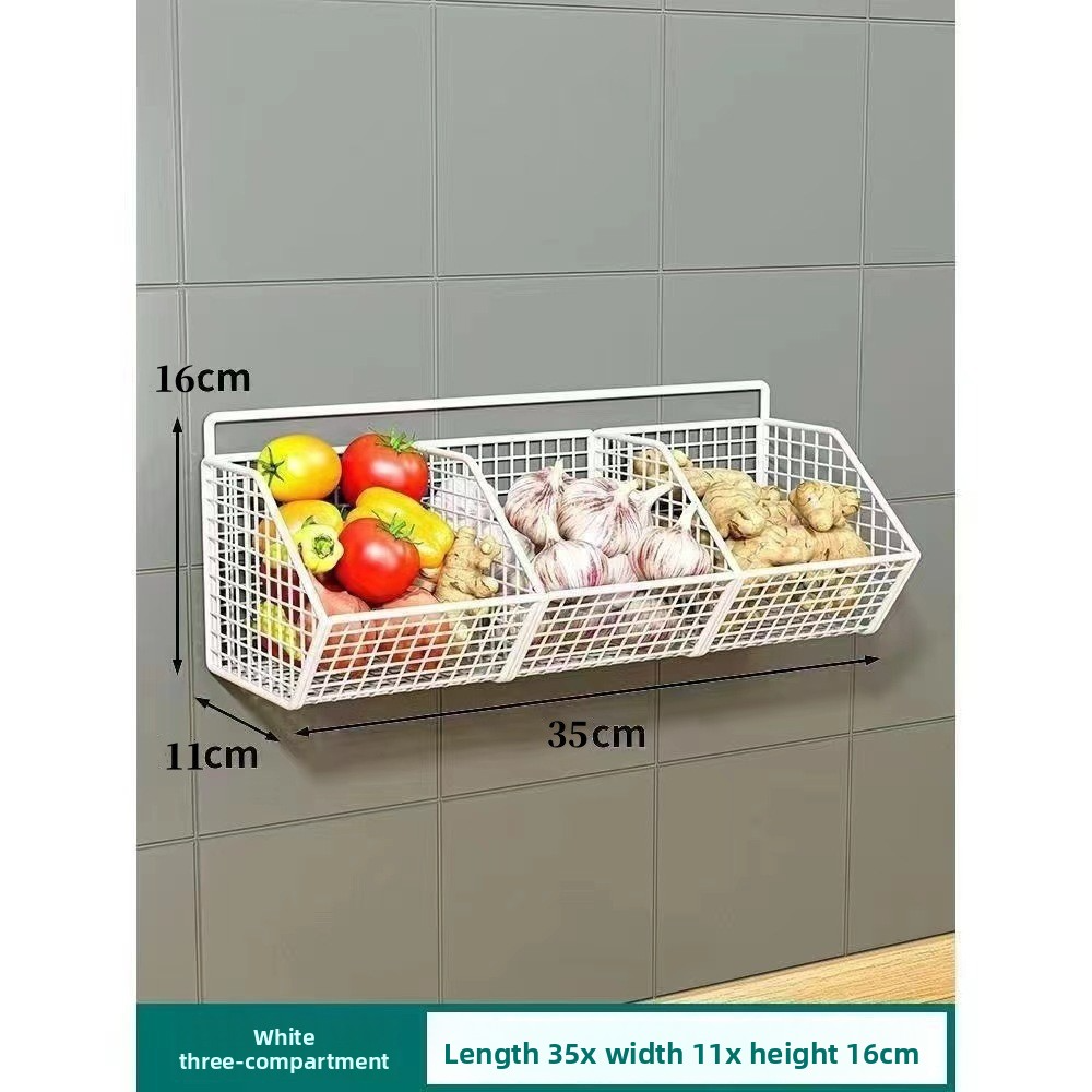 Storage basket for scallions, ginger and garlic - household kitchen shelf