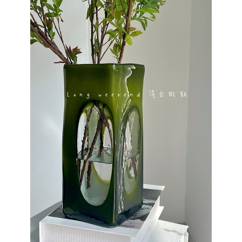 French vintage glass vase