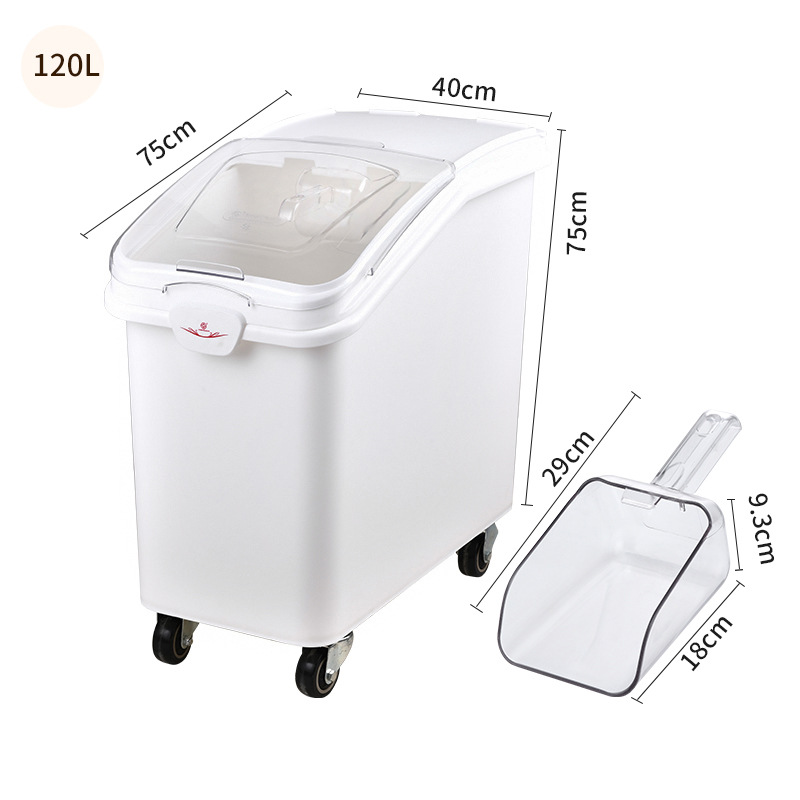 Large-capacity kitchen plastic rice bucket storage box