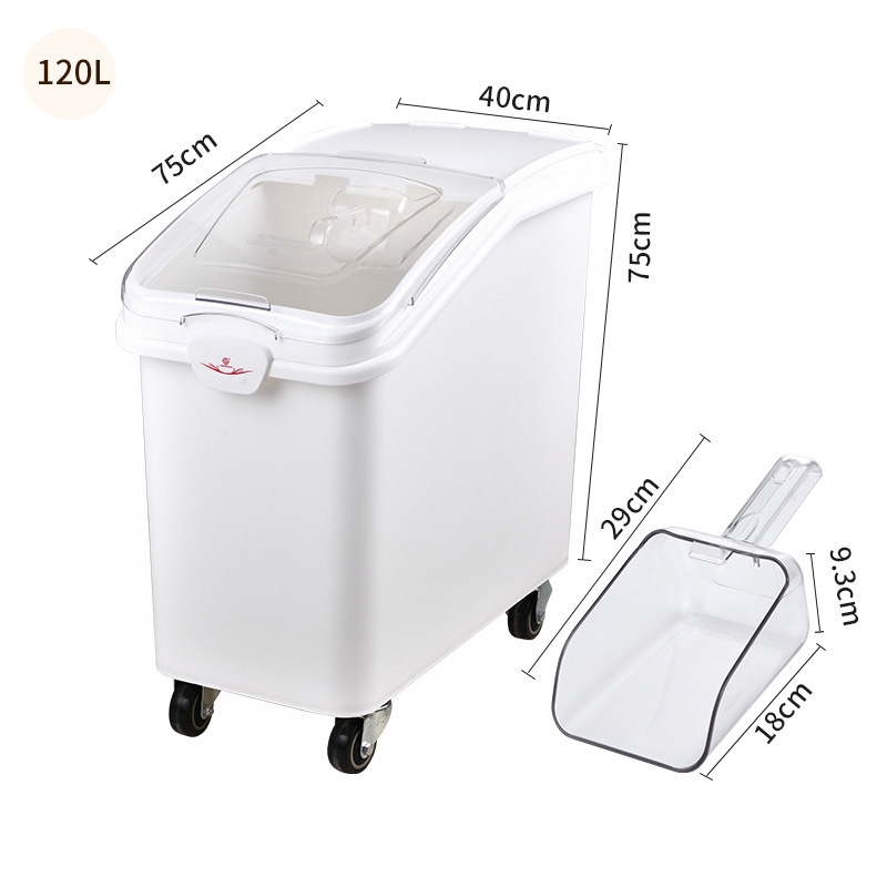 Large-capacity kitchen plastic rice bucket storage box