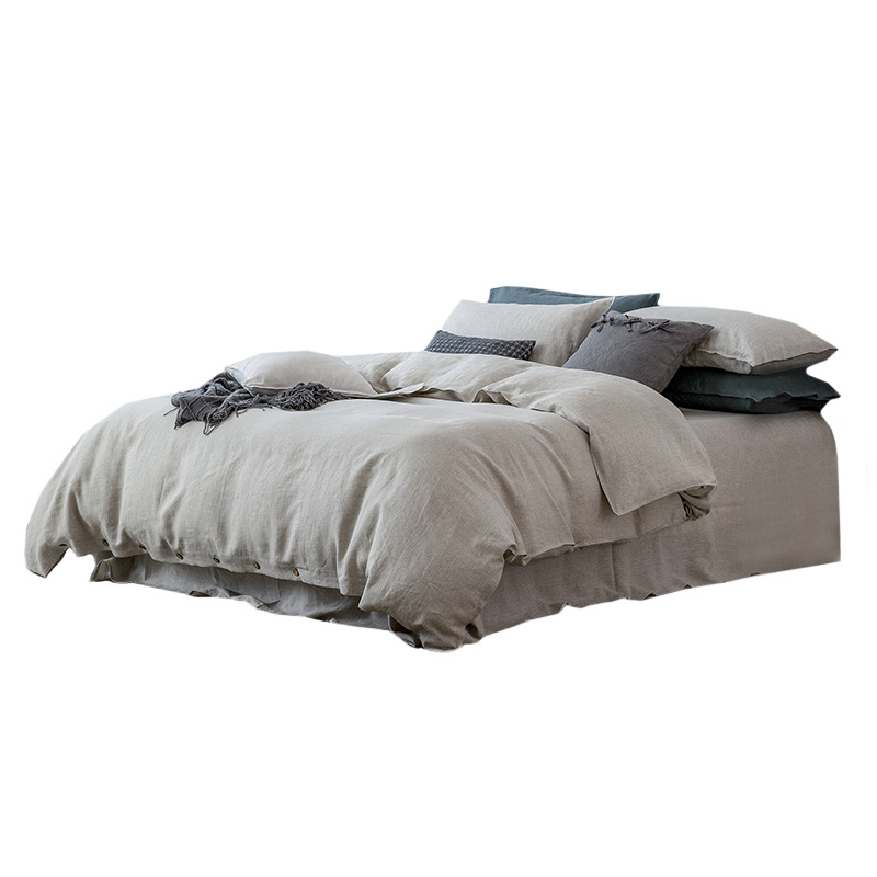 100% linen bed sheet and quilt cover set