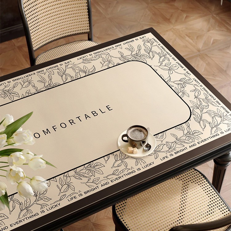Dining table mat and tablecloth: waterproof, oil-proof, heat-resistant, wash-free, coffee table surface protector