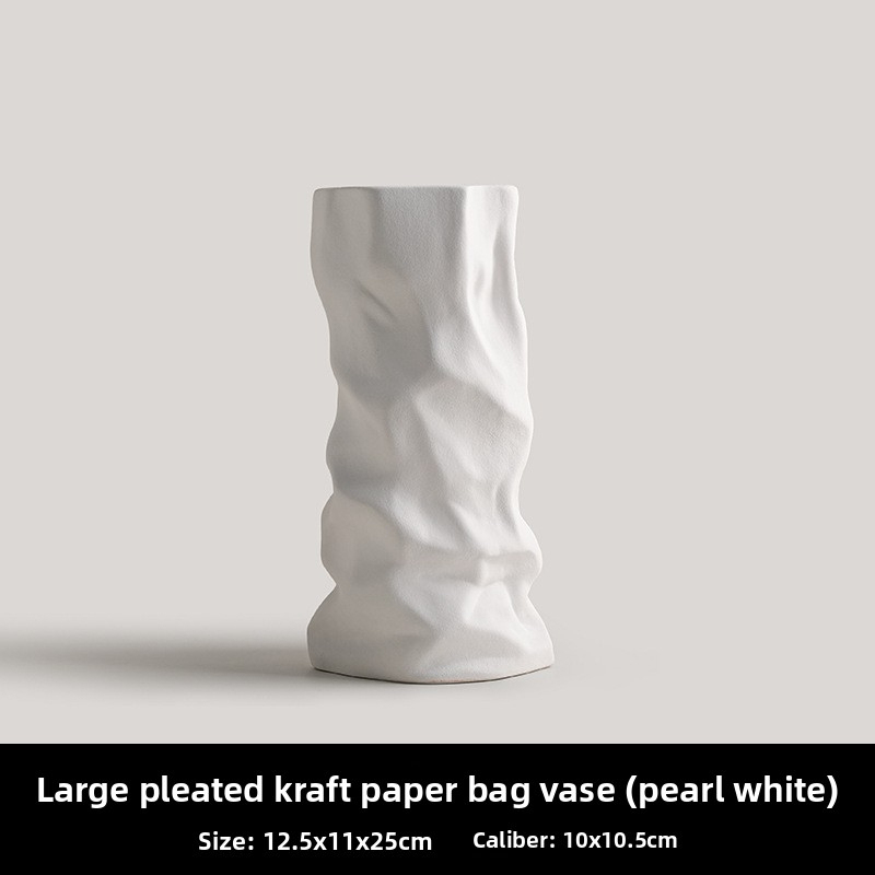 Black and white pleated vase decoration