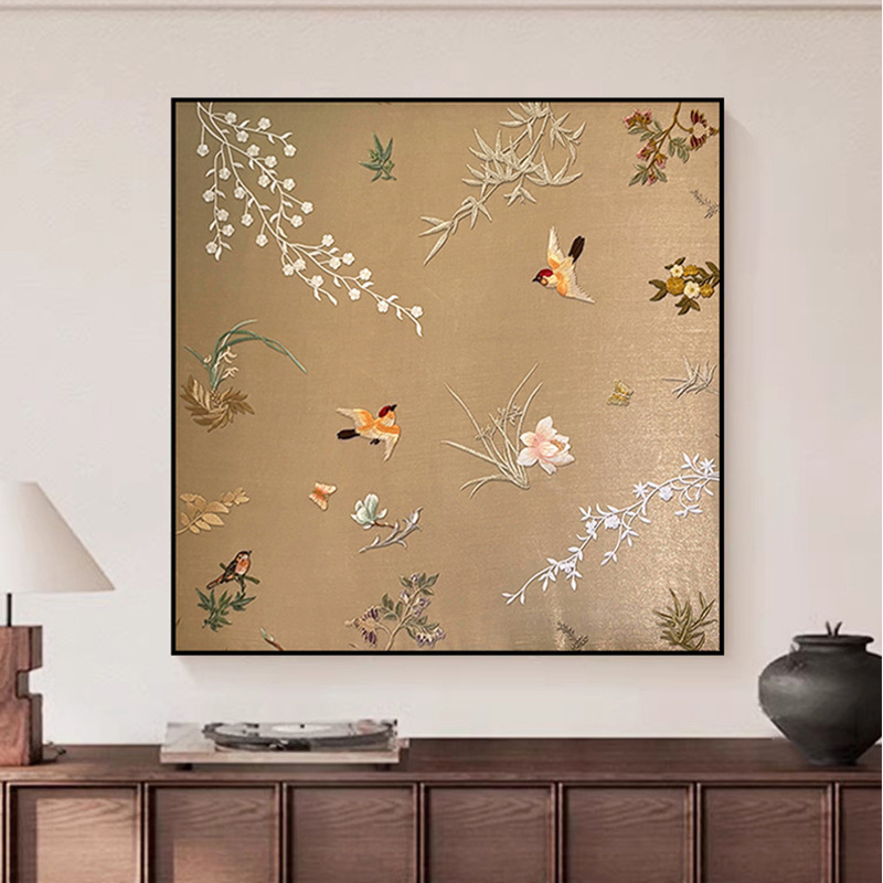 Chinese-style art square decorative retro high-end wall painting