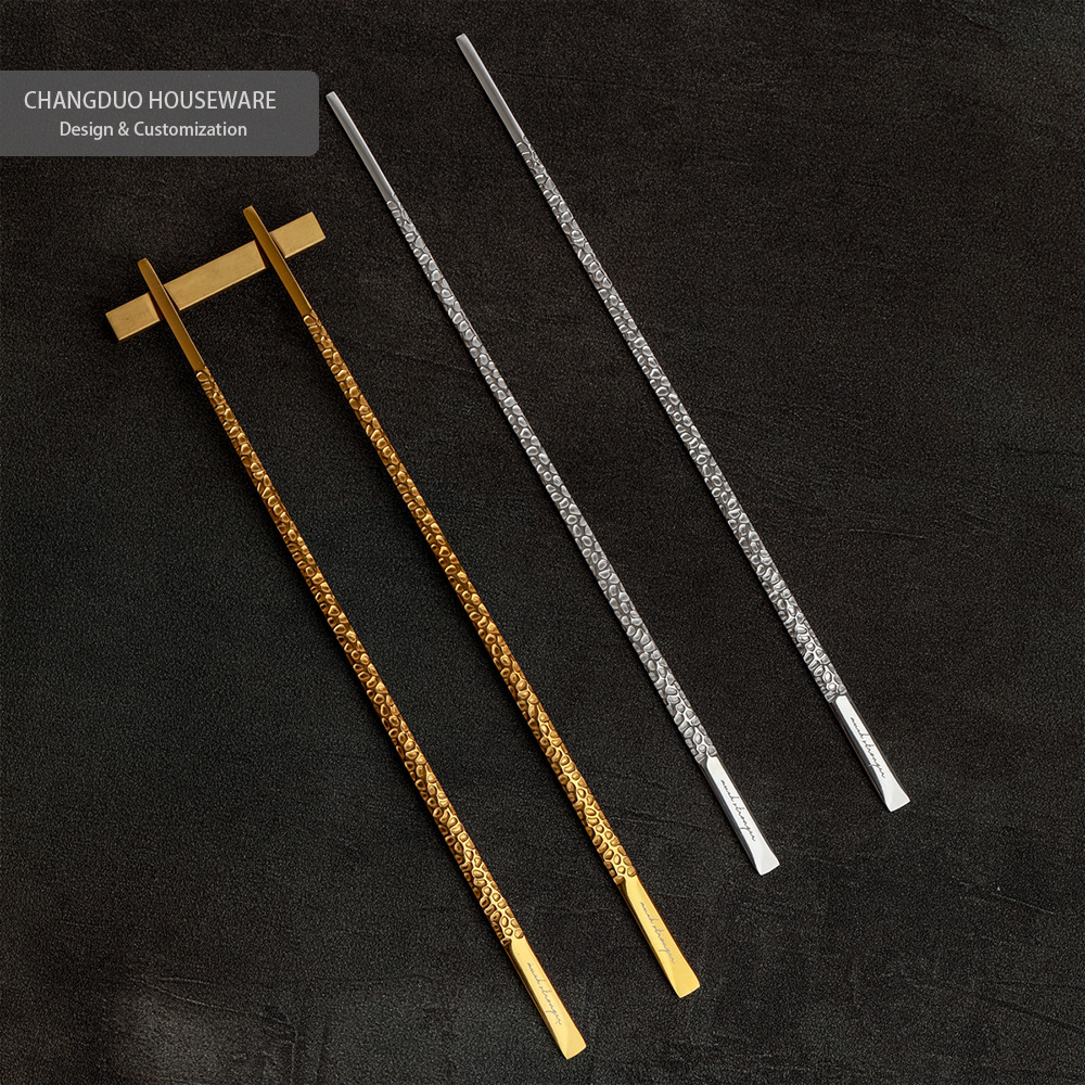 Solid hammered pattern custom chopsticks