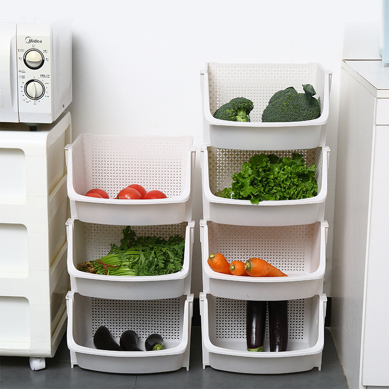 Kitchen shelf vegetable floor-standing multi-layer vegetable basket