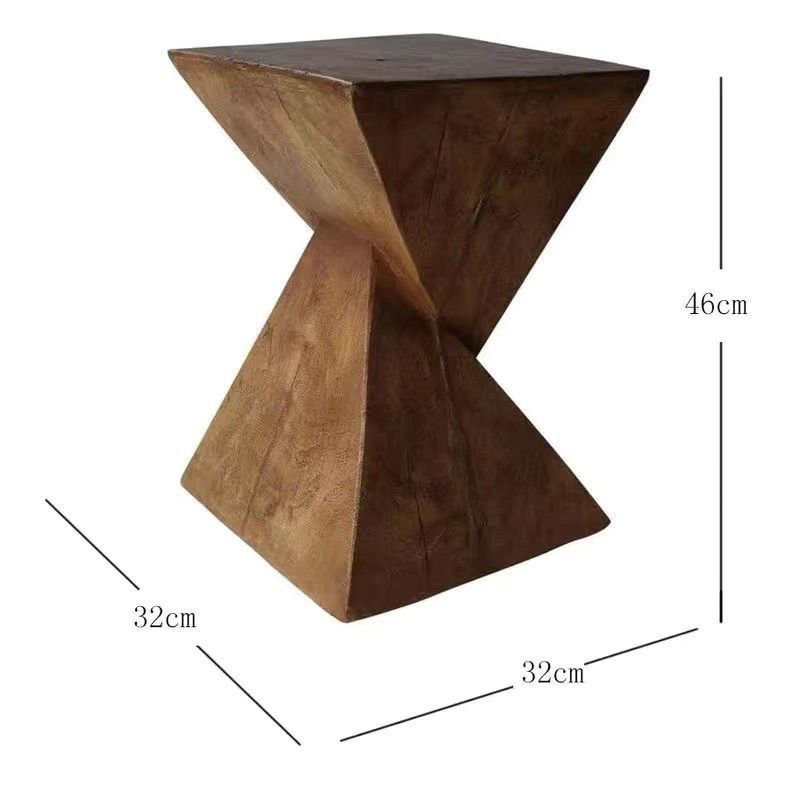 Wabi-sabi style creative simple wood-grain imitation side table