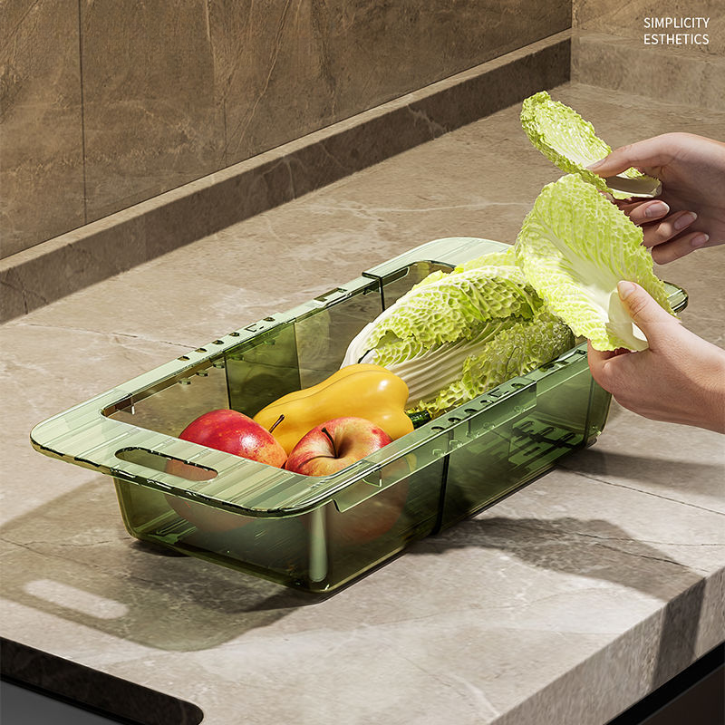 Kitchen retractable draining rack, sink draining basket