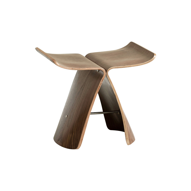 Solid wood simple butterfly stool