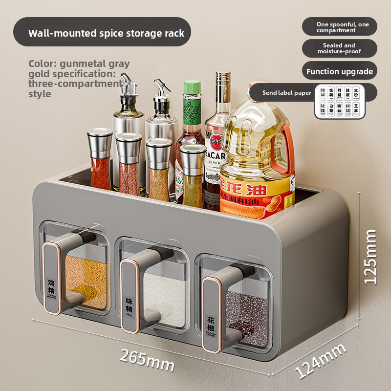 High-end household wall-mounted condiment storage set, which can store seasonings such as salt and monosodium glutamate