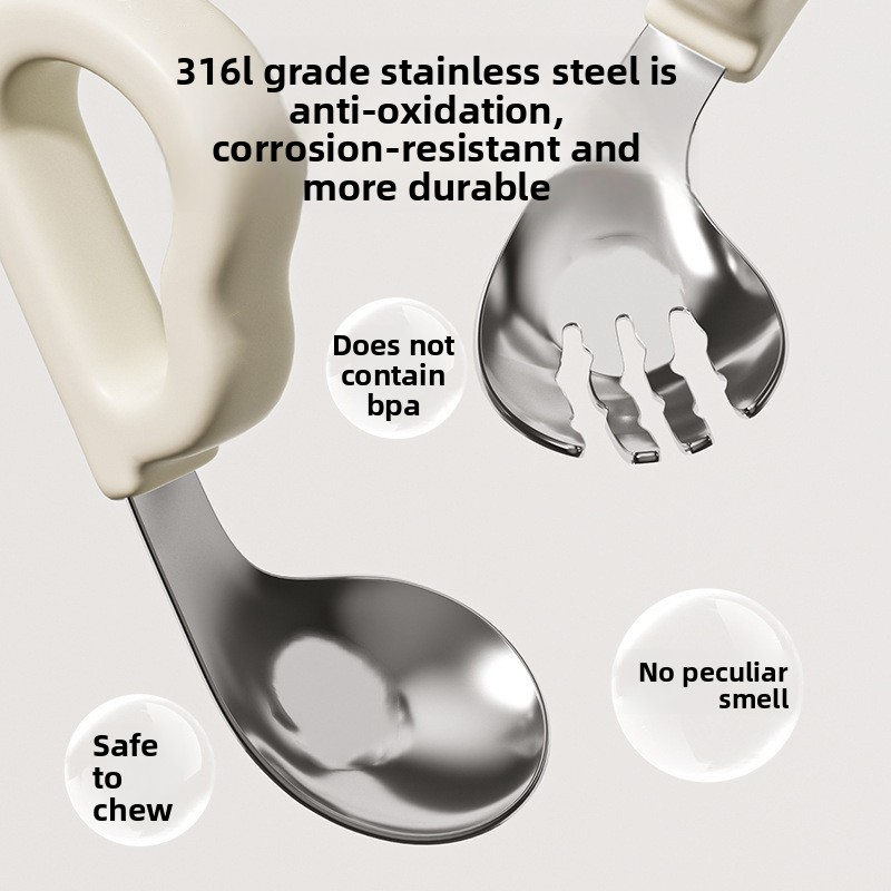 Baby spoon, specially designed for training infants to eat independently