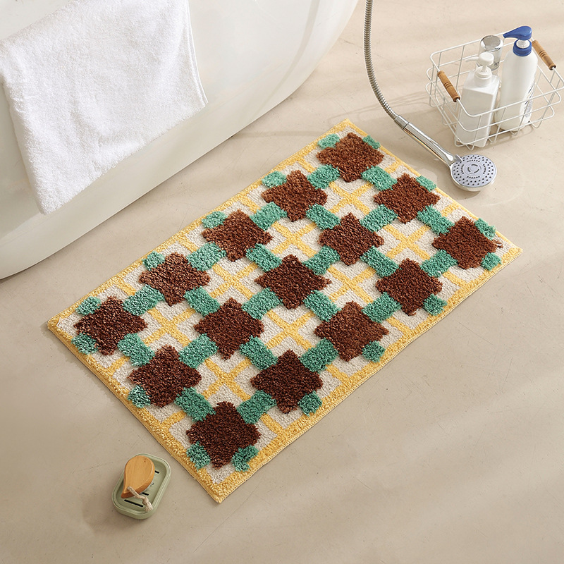 Vintage bathroom water-absorbing and quick-drying floor mat