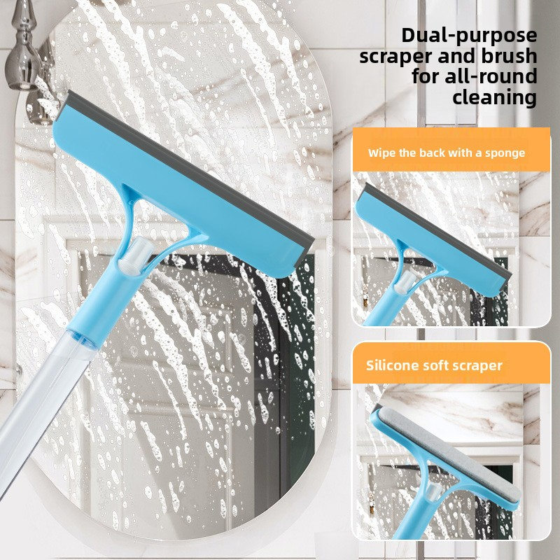 Multifunctional glass cleaner with built-in spray