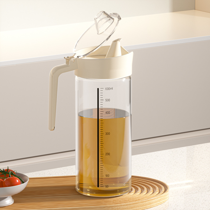 Household large-capacity leak-proof glass oil bottle