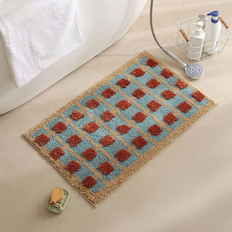 Vintage bathroom water-absorbing and quick-drying floor mat