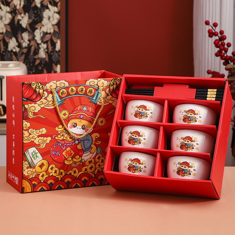 Ceramic tableware set including bowls and chopsticks