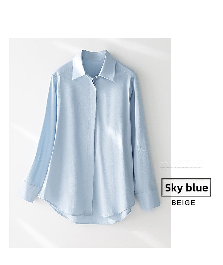 New autumn solid-color long-sleeved shirts