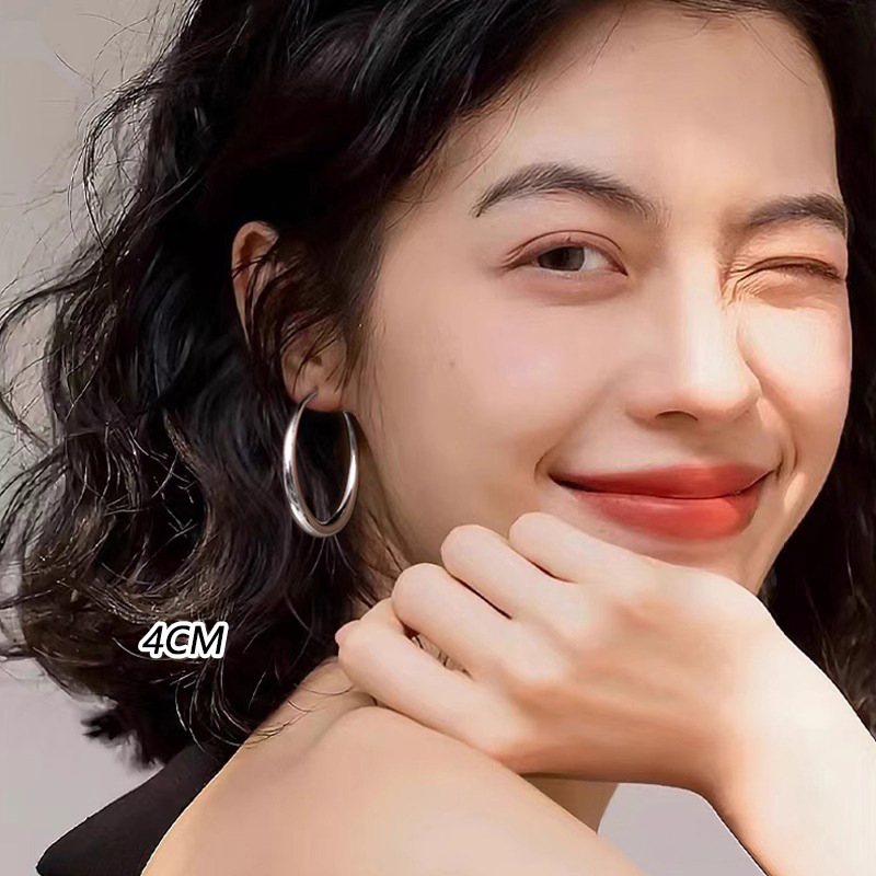 Vintage commuting plain hoop earrings