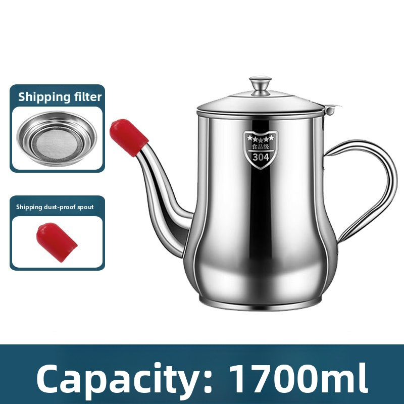 304 stainless steel household oil storage pot/bottle with filter screen and large capacity