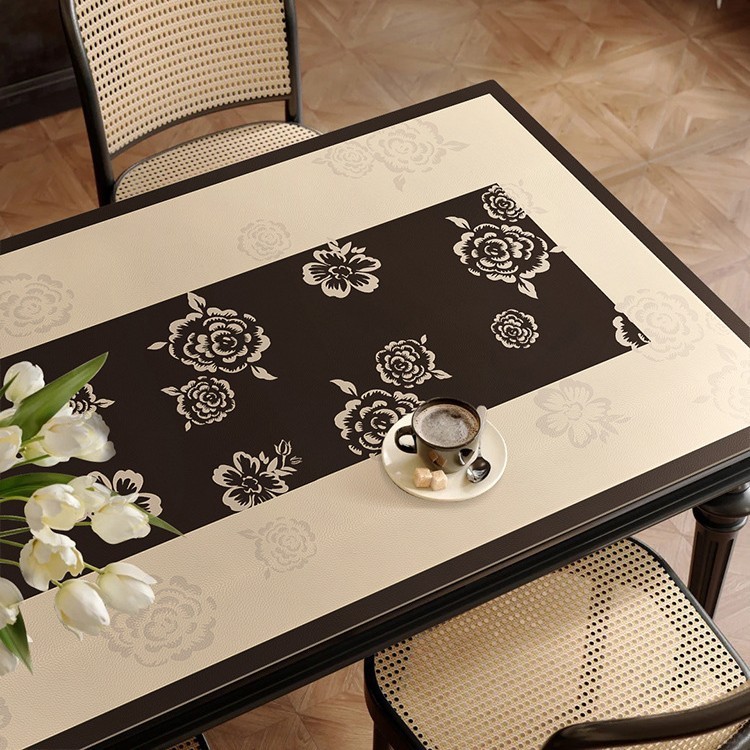 Dining table mat and tablecloth: waterproof, oil-proof, heat-resistant, wash-free, coffee table surface protector