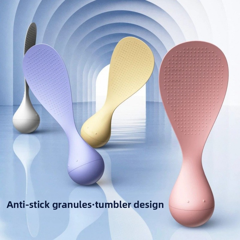 Household vertical tumbler non-stick and non-scratching pot rice serving spoon, easy to clean