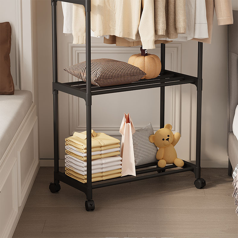 Movable floor-standing clothes hanger