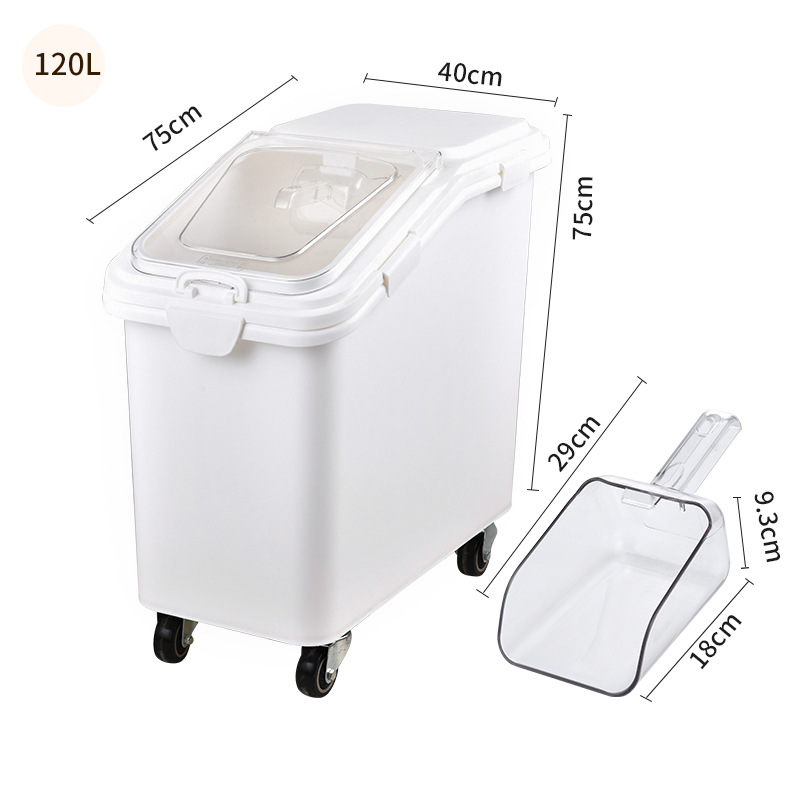 Large-capacity kitchen plastic rice bucket storage box