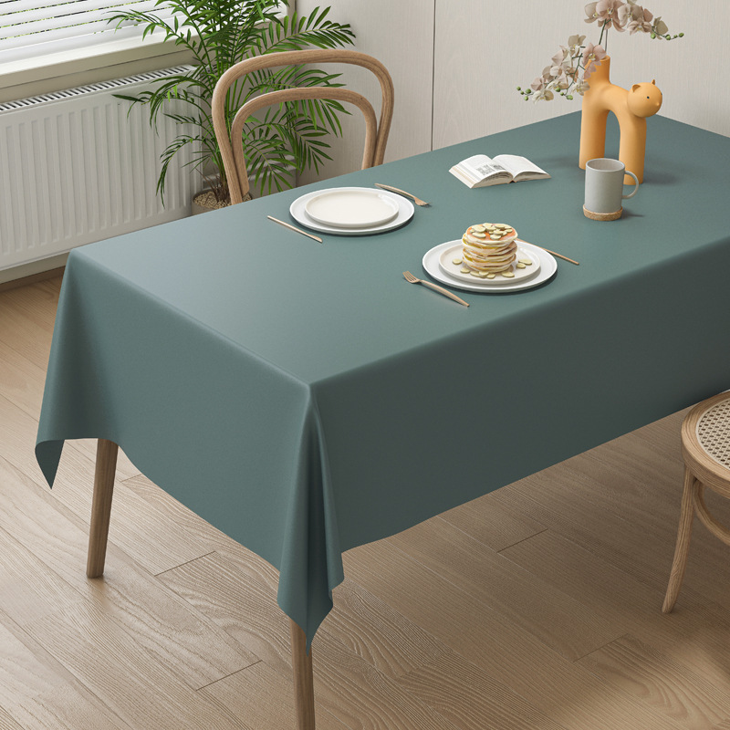 Cream Lambskin Tablecloth, Solid Color, Washable, Oil-proof and Waterproof Dining Table Cover