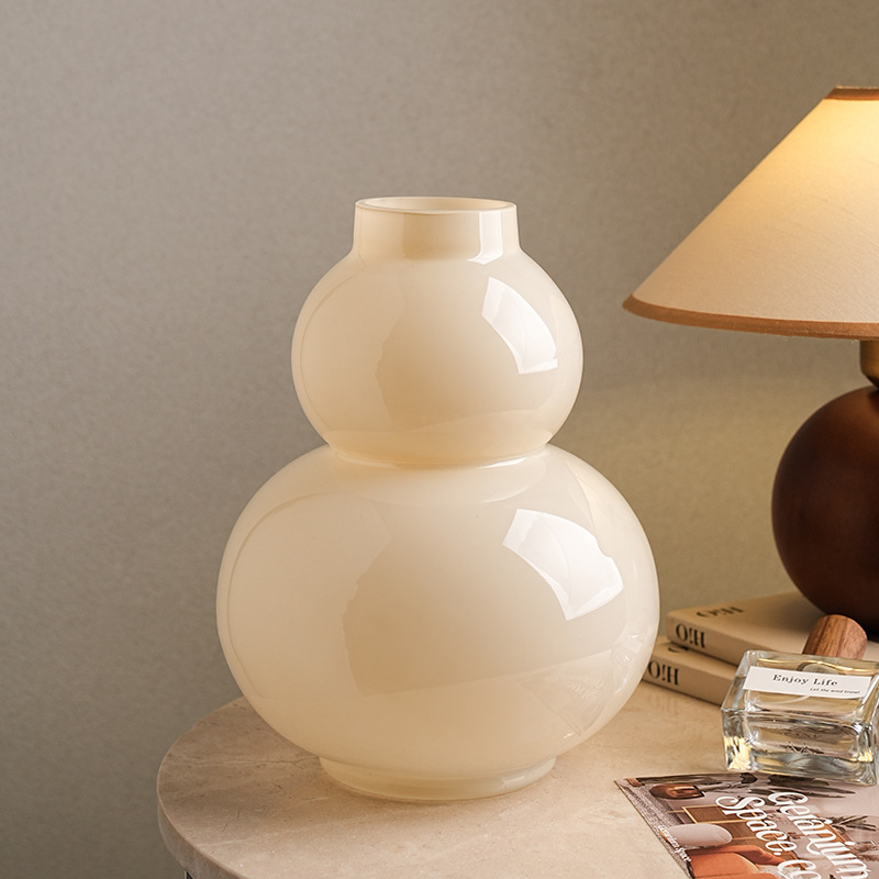 Cream-style creative glass gourd vase decoration