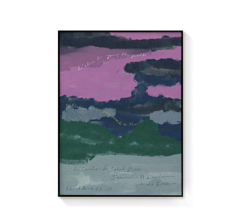 Mid-century style romantic floor painting