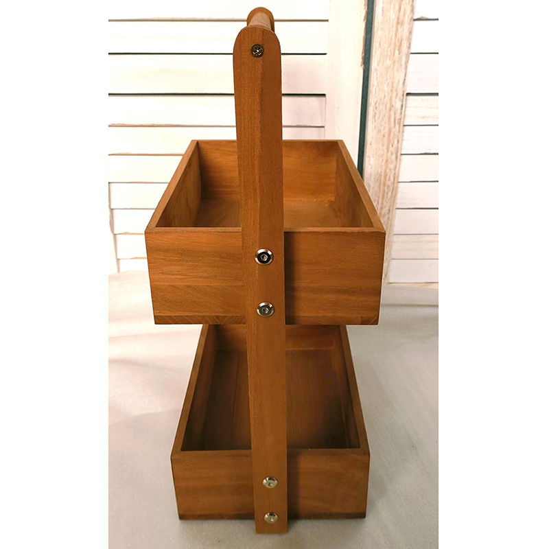 Double-layer solid wood shelf