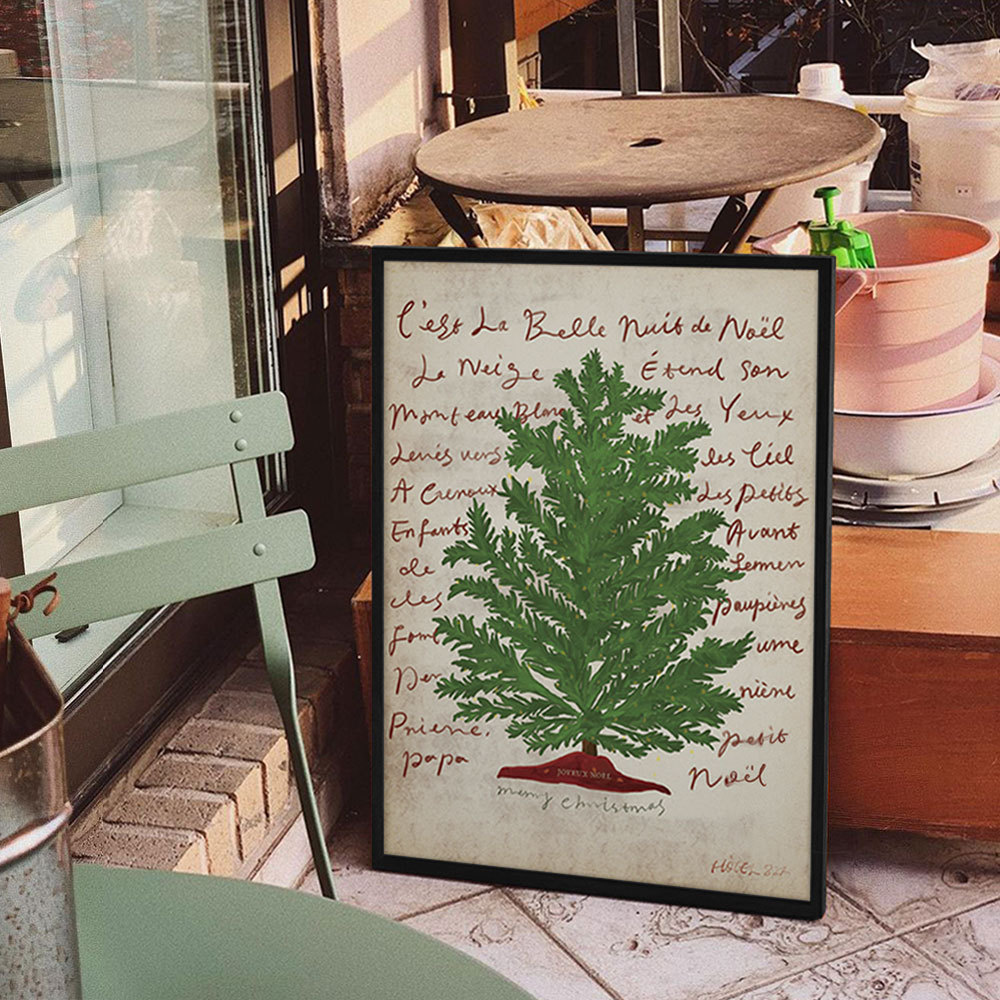 Mid-century style romantic floor painting