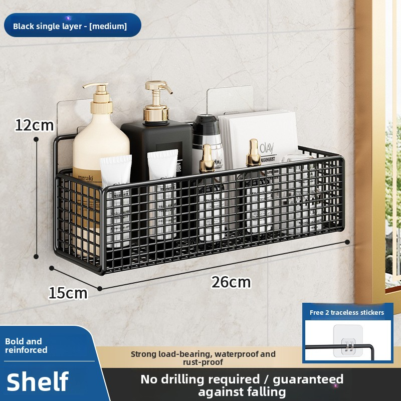 Kitchen shelf, punch-free, wall-mounted draining vegetable basket for scallions, ginger and garlic