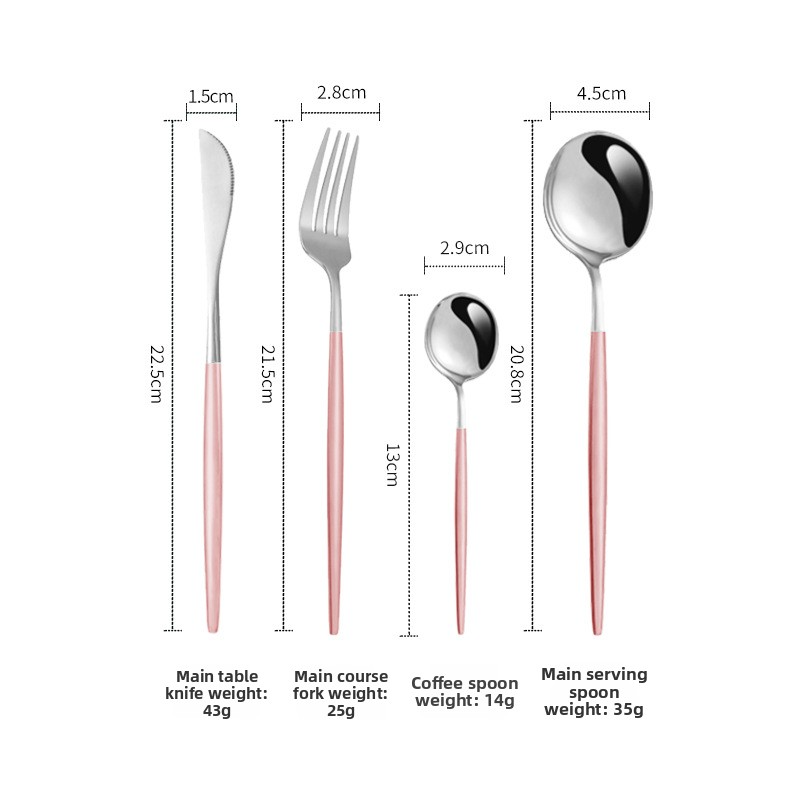 Stainless steel tableware knife, fork and spoon Portuguese set tableware