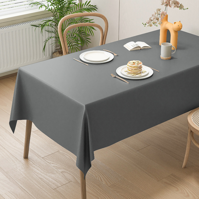 Cream Lambskin Tablecloth, Solid Color, Washable, Oil-proof and Waterproof Dining Table Cover