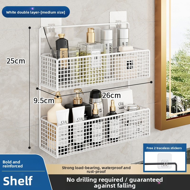 Kitchen shelf, punch-free, wall-mounted draining vegetable basket for scallions, ginger and garlic