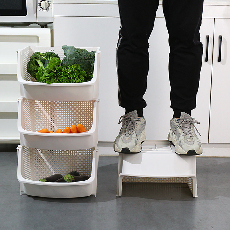 Kitchen shelf vegetable floor-standing multi-layer vegetable basket