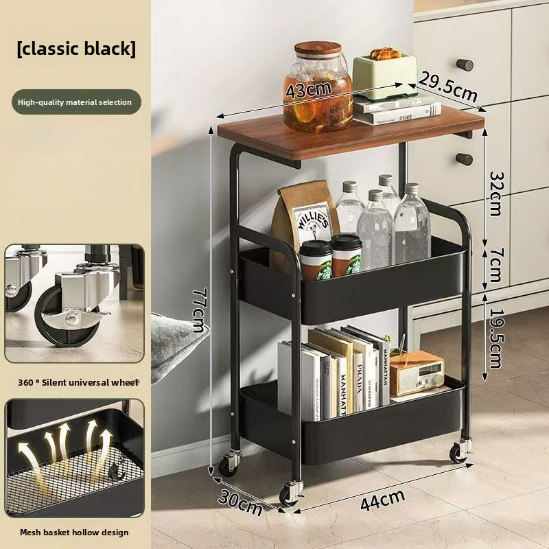 Movable double-layer tea table