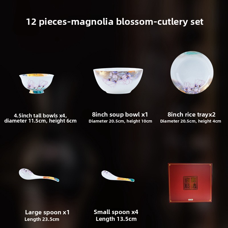 Jingdezhen Ceramic Tableware Bowl and Plate Set