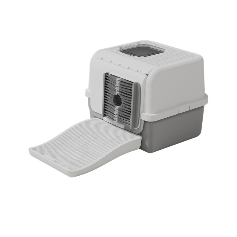 Deodorant large-sized cat litter box for removing floating hair