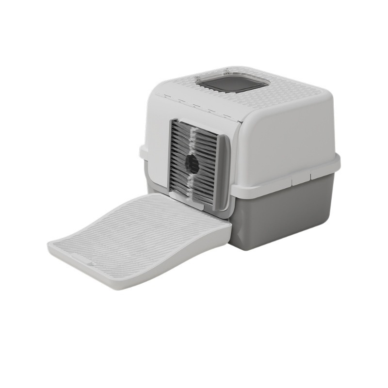 Deodorant large-sized cat litter box for removing floating hair