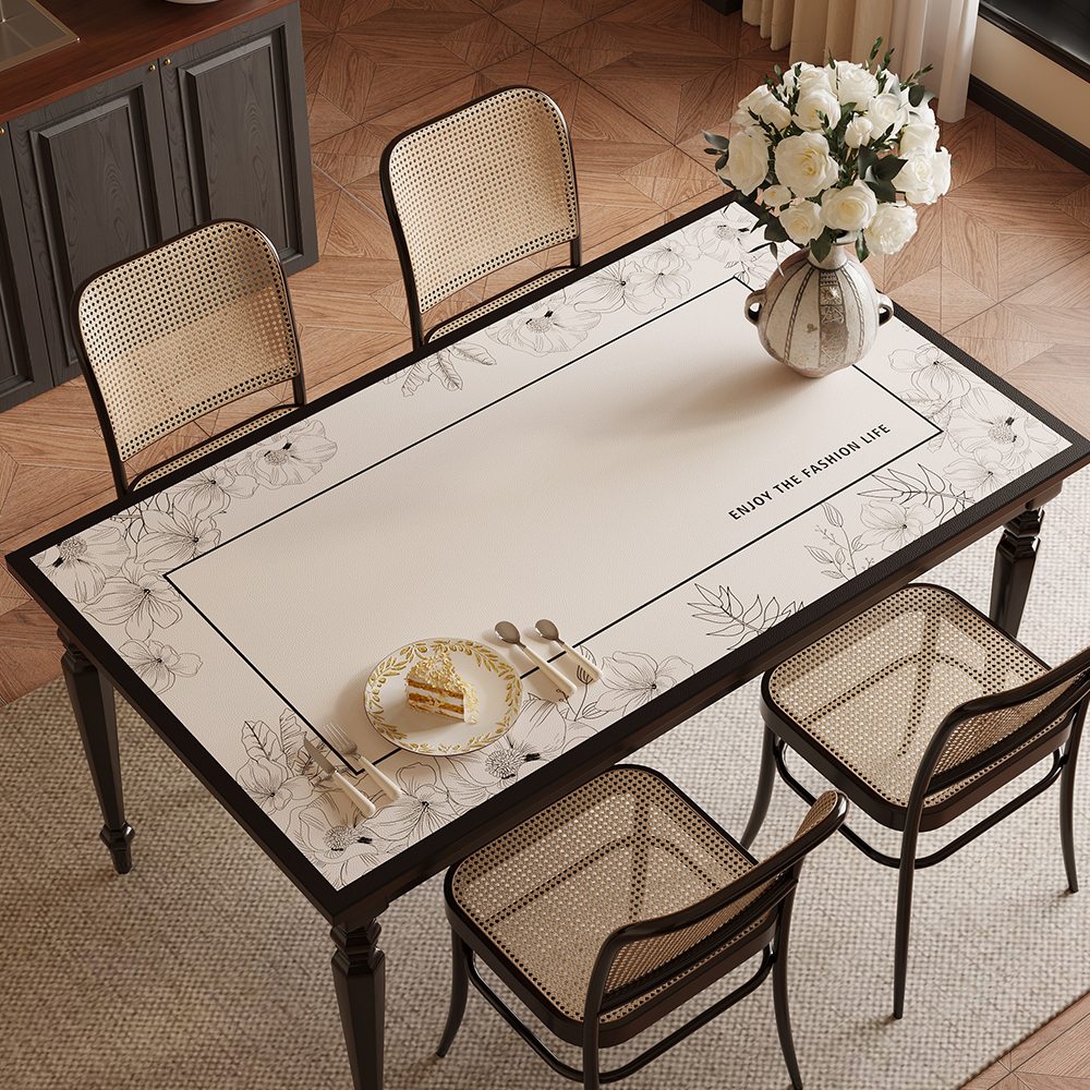 Dining table mat and tablecloth: waterproof, oil-proof, heat-resistant, wash-free, coffee table surface protector