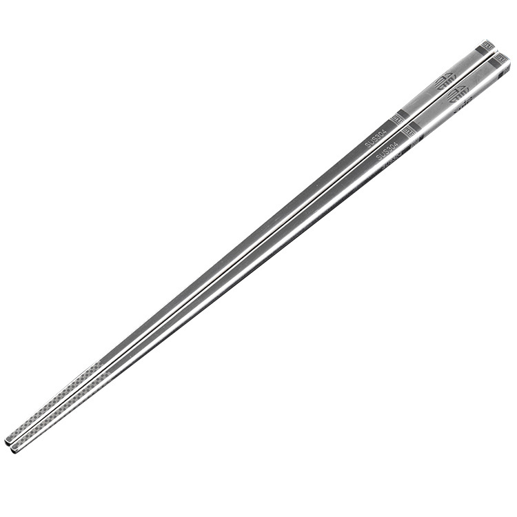 304 square stainless steel chopsticks, laser anti-slip, anti-scald and anti-rolling tableware