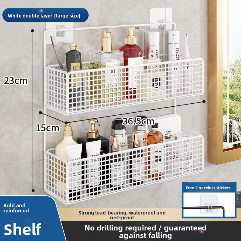 Kitchen shelf, punch-free, wall-mounted draining vegetable basket for scallions, ginger and garlic