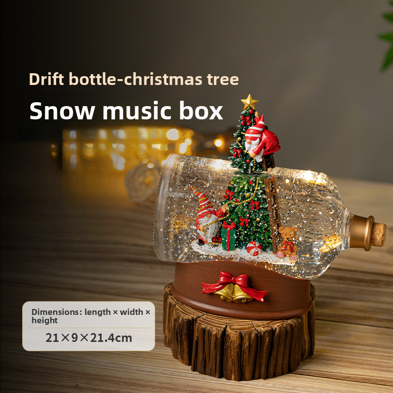 Christmas message in a bottle ornaments, Santa Claus wine bottle