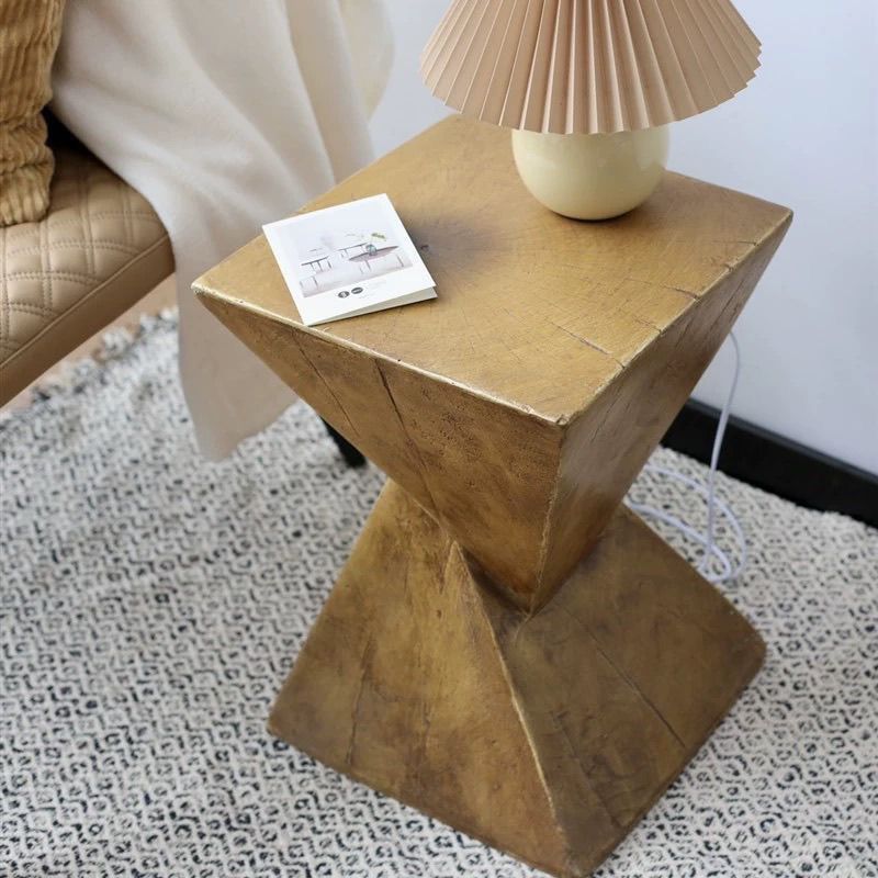 Wabi-sabi style creative simple wood-grain imitation side table