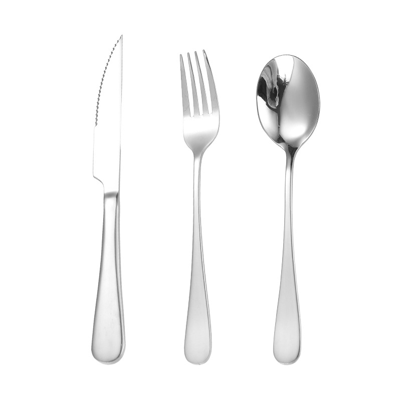 Stainless steel thickened knife, fork and spoon tableware