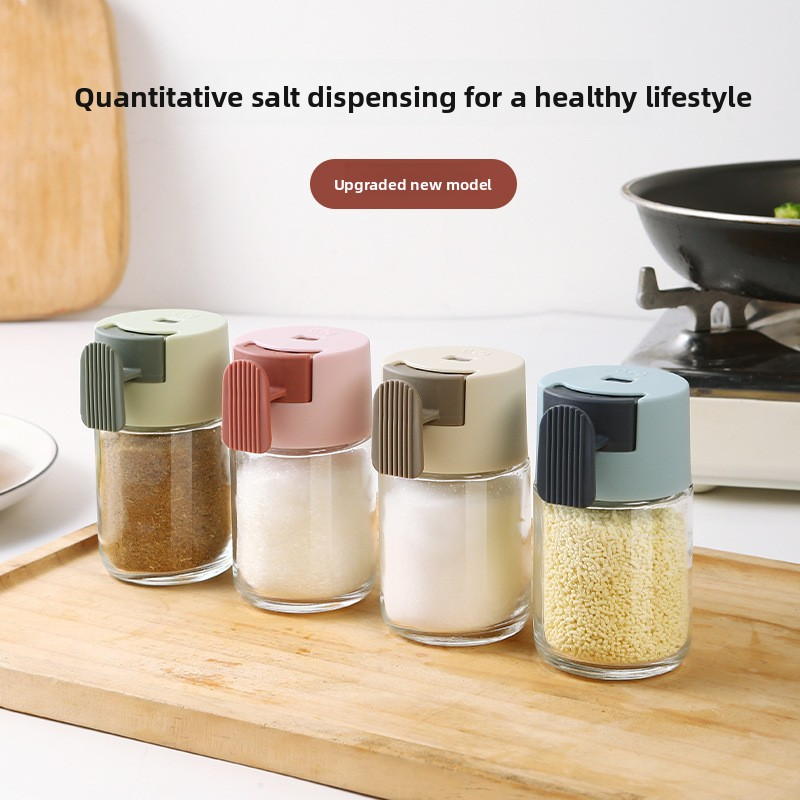 Quantitative salt shaker seasoning bottle, sealed and moisture-proof, kitchen condiment jar