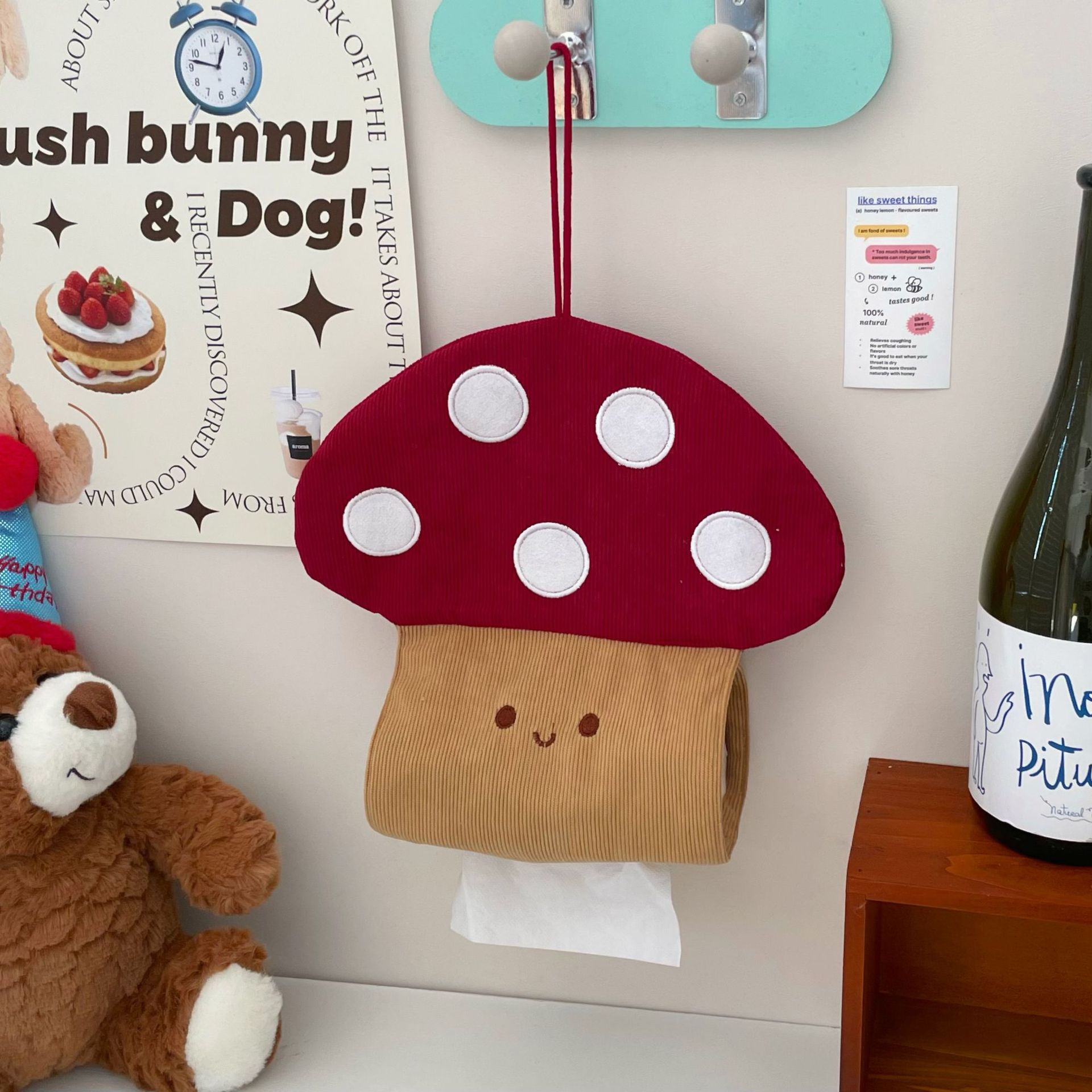 Cute Mushroom Punch-free Wall-mounted Tissue Box